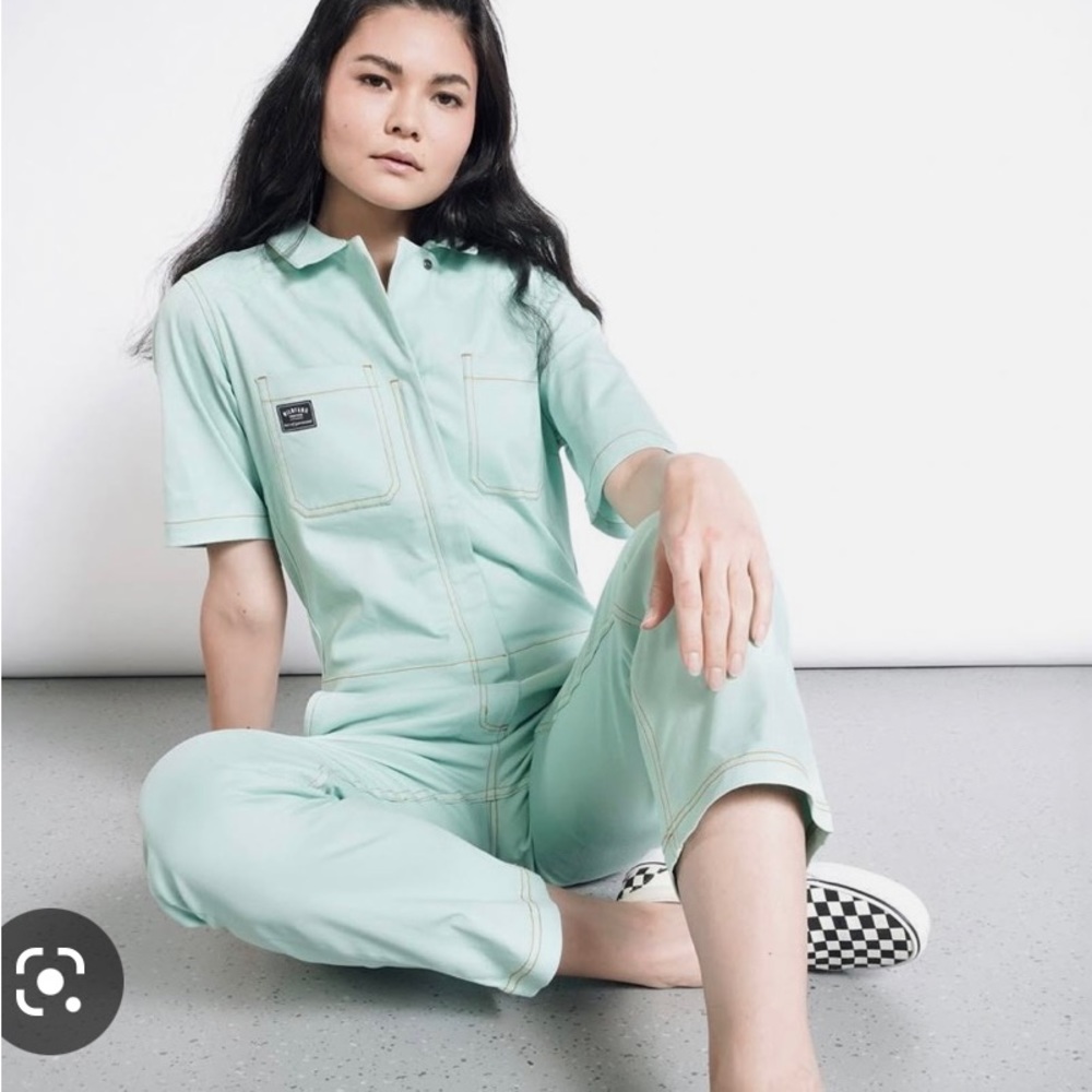 Wildfang: Wildfang: THE ESSENTIAL SHORT SLEEVE COVERALL (mint green)